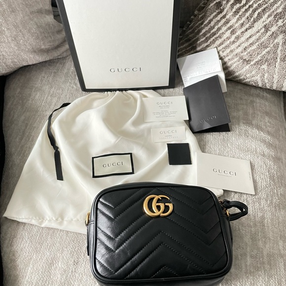 Gucci Leather GG Marmont Mattelassé Mini Bag (448065 - DTD1T) - Picture 3 of 17